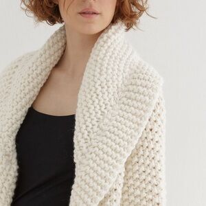 Cropped Open-Front Knit Sweater